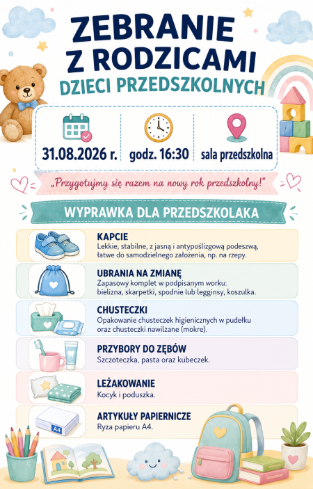 Zebranie organizacyjne rok szkolny 2026/2027
